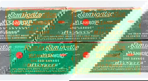 80 Rounds of Vintage Rem Kleanbore .250 Savage Hi-Speed Ammo in Four Boxes