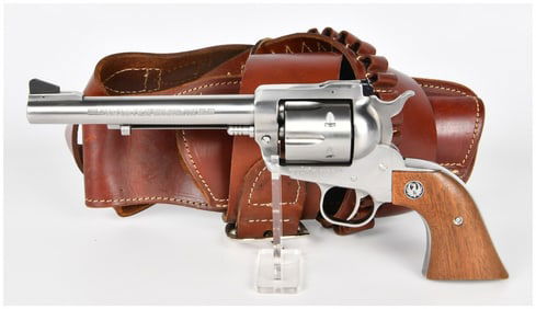 Ruger New Model Blackhawk .357 Mag SA Revolver with 6" Barrel and Hunter Leather Holster and Belt