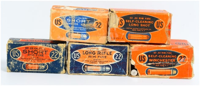 Collection of United States Ammo Co. .22 Cal Rimfire Ammo 188 Rounds