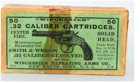 50 Rounds Vintage Win .32 S&W Center Fire Ammo in Original Box