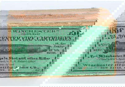 Vintage Win .25-20 Center Fire Single Shot Ammo 45 Mixed Rounds