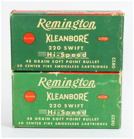 40 Rounds Rem Kleanbore .220 Swift 48 Grain Vintage Ammo