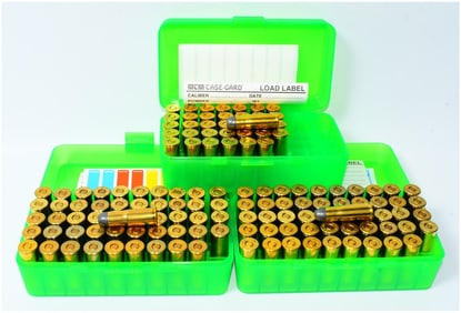 MTM Flip Top Ammo Boxes with 135 Rounds of .38-40 Ammo