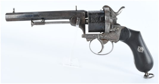 19th-Century Belgian Lefaucheux-Style DA Pinfire Revolver