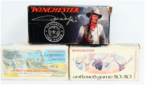 60 Rounds Win 30-30 Rifle Ammo including '100 Years of John Wayne' Commemorative 'Legendary Lawmen'