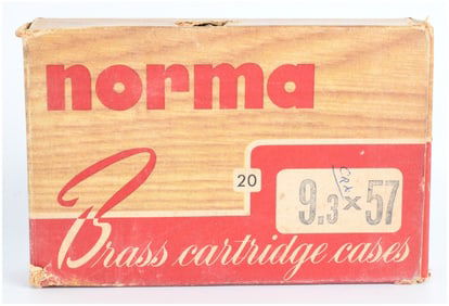 Norma 9.3 x 57 New Empty Brass Ammo Cases Box of 20