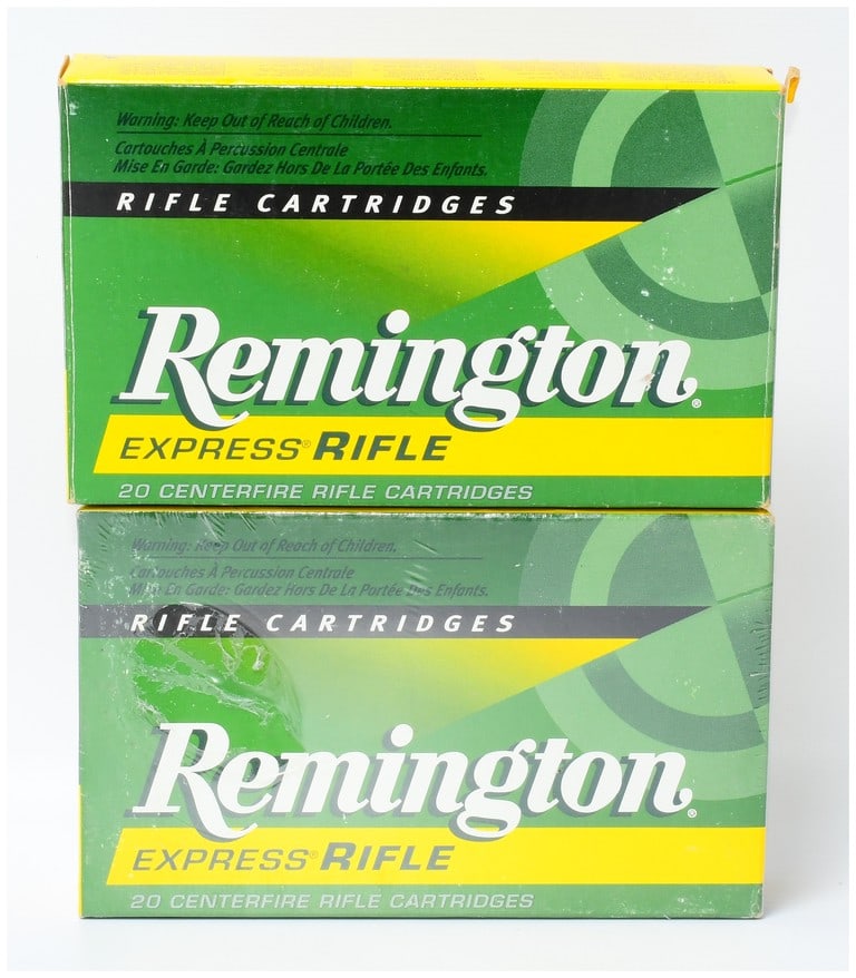 40 Rounds Rem Express Rifle .35 Whelen 250 Grain PSP Ammo: This lot comprises Remington Express Rifle .35 Whelen 250 grain PSP centerfire rifle cartridges. Quantity: 40 ROUNDS. It includes two factory-sealed boxes of Remington Express Rifle ammunition, each c