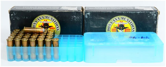 132 Rounds of Unfired .348 Win Ammo with Dona Ana Munitions Boxes