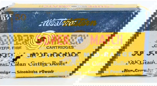 Western Super Match .38 Special Mid-Range Ammo Box with 34 Live Rounds and 15 Empty Brass Casings