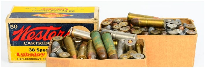 Collection of 150 Rounds of Vintage .38 Special Ammo including Western Lubaloy