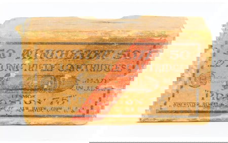 Vintage Box of 50 Win .22 Long Rifle "Precision 75" "Lesmok" Rimfire Target Ammo