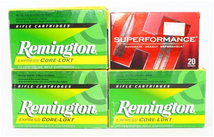 80 Rounds of Rem Express Core-Lokt and Hornady Superformance .35 Whelen Ammo