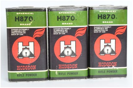 3 Bottles of Hodgdon H870 Spherical Rifle Powder