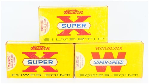 3 Vintage Boxes of Western & Win .300 Savage Rifle Ammo 60 Rounds Total