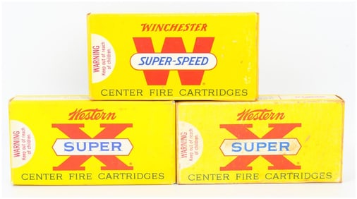 3 Boxes of Vintage Win Super-Speed and Western Super X .225 Win Ammo 60 Rounds