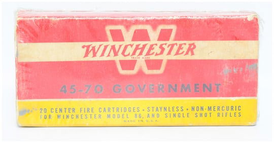 Vintage Win .45-70 Government Ammo 20 Rounds Factory Sealed