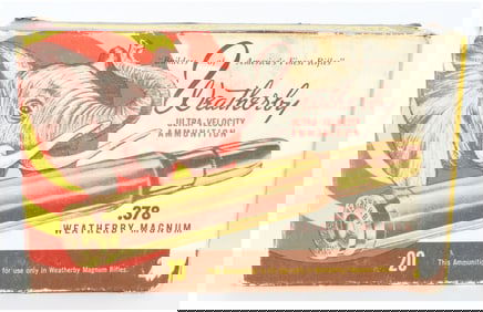 Vintage Wby .378 Wby Mag "Elephant" Ammo Box with 20 Live Reloaded Rounds