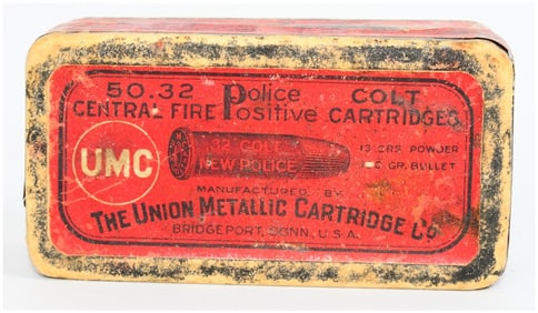 50 Rounds of Vintage The Union Metallic Ammo Co. .32 Police Colt Central Fire Positive Ammo