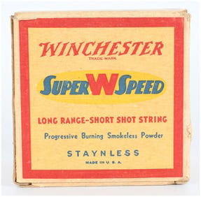 Vintage Win Super Speed 20 Gauge Shotgun Shells 25 Live Rounds in Original Box Ammo