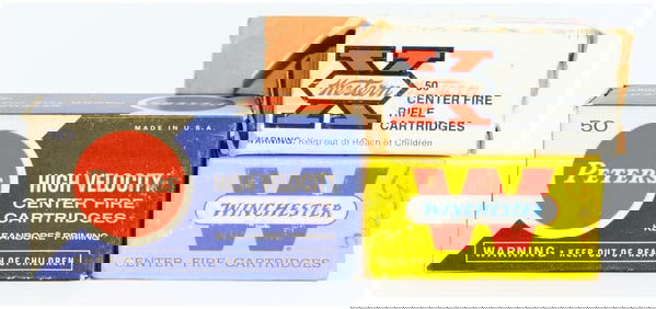 Vintage Peters Western and Win .25-20 Win Centerfire Rifle Ammo 148 Rounds