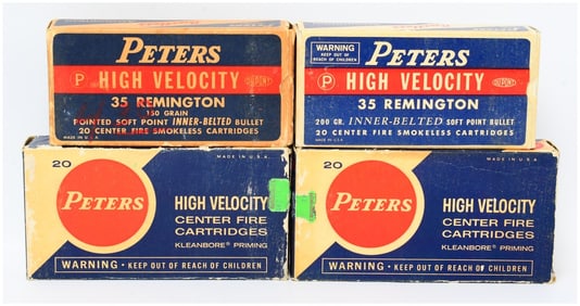 Peters High Velocity .35 Rem Ammo and Boxes 71 Rounds