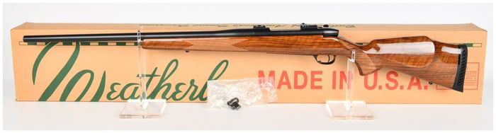 Wby Mark V Bolt-Action Rifle .375 H&H Mag with Original Box Ammo
