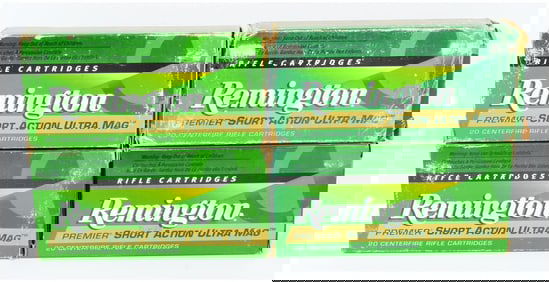 80 Rounds Rem Premier Short Action Ultra Mag .300 180 GR Nosler Partition Ammo