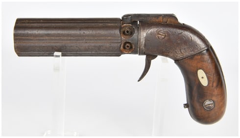 Allen & Thurber Style Four-Barreled Percussion Pepperbox Pistol Retailed by A.W. Spies 1837 Patent