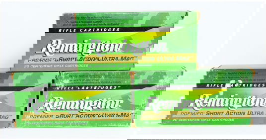 60 Rounds Rem Premier .300 Short Action Ultra Mag 165 Grain Core-Lokt PSP Ammo