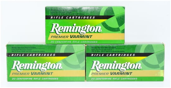 60 Rounds of Rem Premier Varmint .221 Rem Fireball 50 GR. V-MAX Rifle Ammo