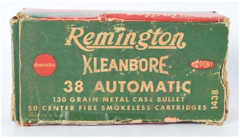 Vintage Rem Kleanbore .38 Automatic Ammo 44 Live Rounds