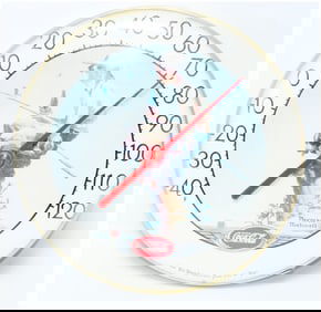 Vintage Coca-Cola Norman Rockwell 'Fishing Boy' Tru Temp Jumbo Dial Advertising Thermometer