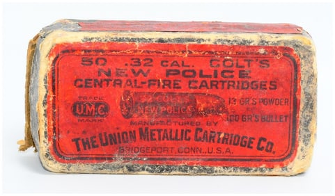 50 Rounds Union Metallic Ammo Co. .32 Cal. Colt's New Police Central-Fire Ammo
