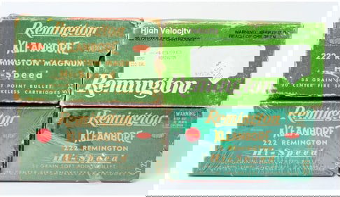 4 Vintage Rem Kleanbore .222 Rem and .222 Rem Mag Hi-Speed Ammo Boxes