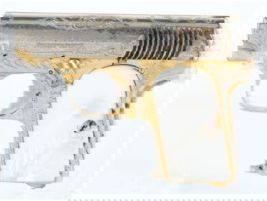 Spanish Princeps Factory Engraved Semi-Automatic Pistol with Mother-of-Pearl Grips