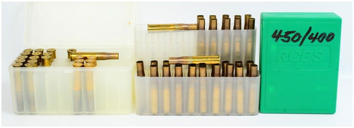 13 LIVE ROUNDS 39 HORNADY .450/.400 NE 3 EMPTY BRASS CASINGS FOR RELOADING and RCBS 450-400-3