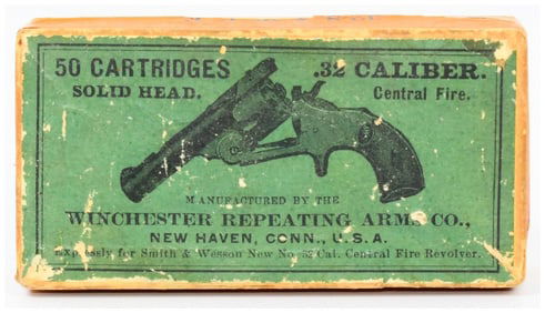 Win Repeating Arms Co. .32 Cal. Central Fire Ammo 50 ROUNDS Dated 1898