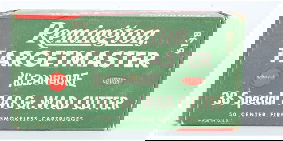 Vintage Rem Kleanbore Targetmaster .38 Special 148 Gr. Wad Cutter Ammo 50 Rounds Mixed Headstamps