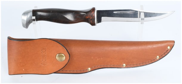 Cutco Model 1769 Fixed Blade Hunting Knife with Leather Sheath