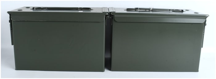 A Pair of M2A1 Style .50 Caliber Ammunition Storage Cans
