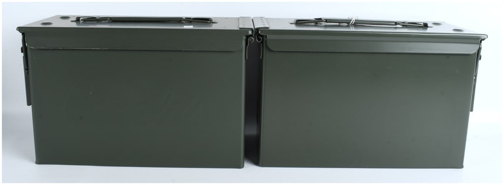 A Pair of M2A1 Style .50 Caliber Ammunition Storage Cans (1 of 4)