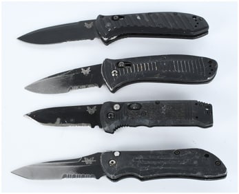 A Collection of 4 Benchmade Tactical Folding Knives including Casbah and Mel Pardue Designs