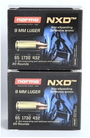 Norma NXD Non-Expanding Defensive Ammunition 9mm Luger 65 Grain Lot of 40 Rounds