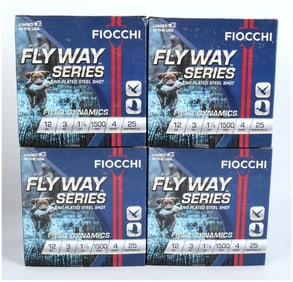 Fiocchi Fly Way Series 12 Gauge 3 Inch No. 4 Steel Shot Ammunition (Lot of 100 Shotshells)