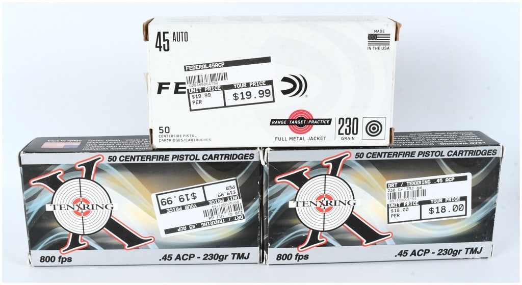Lot of 150 Rounds Federal and TenXring .45 ACP Ammunition 230 Grain FMJ/TMJ (1 of 5)