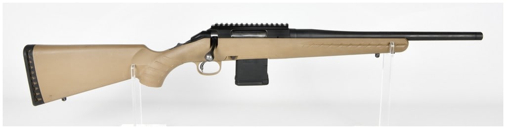Ruger American Ranch Bolt-Action Rifle, 5.56 NATO, Serial Number 690400425: A single modern bolt-action rifle identified as the Ruger American Ranch model. The rifle is chambered for 5.56 NATO caliber, as marked on the barrel. The receiver is marked RUGER AMERICAN and the ser