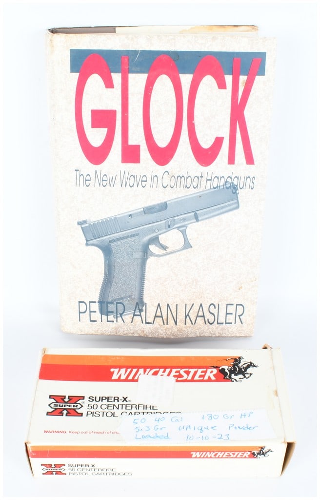 A Lot of Two Items: Peter Alan Kasler's Glock Book and Box of Reloaded .40 S&W Ammunition Components (1 of 7)