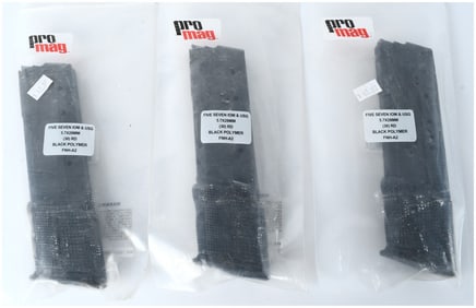 ProMag Three 30-Round Black Polymer Magazines for FN Five-seveN 5.7x28mm