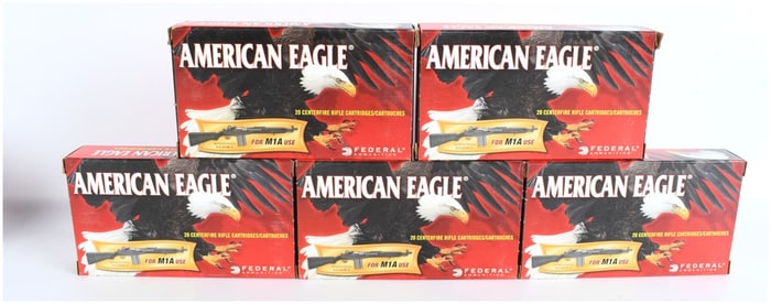 Lot of 100 Rounds Federal American Eagle 7.62x51mm 168 Grain OTM Ammunition