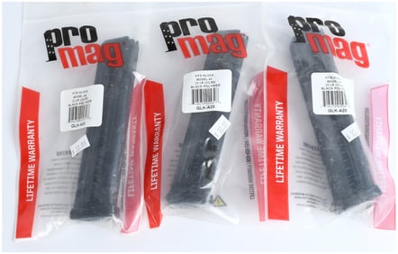 A Trio of Promag GLK-A20 25-Round Magazines for Glock Model 44, .22 LR